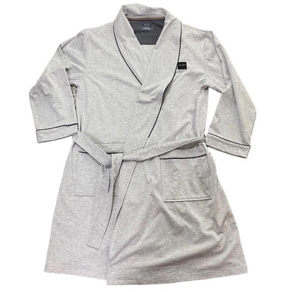 NWT Ted Baker London Mens Robe Sz Large/XL Brushed Pone Piped Trim Heather Grey - Picture 8 of 11